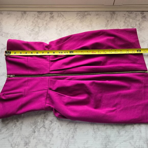 Cynthia Steffe Strapless Dress With Front Zipper Pleated Waist Size 2  Fuchsia - Picture 12 of 12